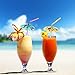 Blulu 50 Pieces Umbrella Disposable Bendable Drinking Straws for Luau Parties, Bars, Restaurants