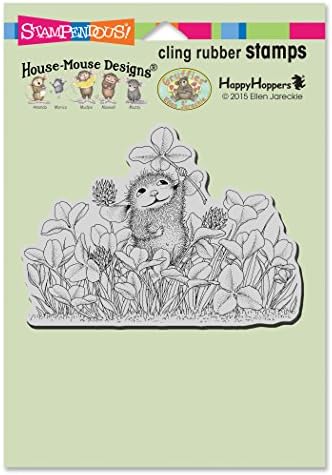 Stampendous House Mouse Cling Rubber Stamp Lucky Clover
