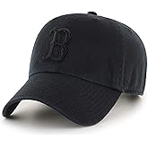 '47 MLB Black/Black Clean Up Adjustable Hat Cap, Adult One Size (Boston Red Sox Black/Black)