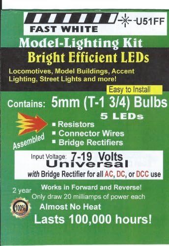 U51FF 5mm LED, Color=Fast Flashing Cool White, Pkg=5 by Evan Designs
