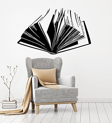 Open Book Reading Literature Fiction Wall Decor Mural Vinyl Decal Art Sticker M559