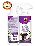 Pet Stain & Odor Spray Remover Best Organic Enzyme Cleaner For Pet Odor Elimination & Dog, Cat Urine Stain Removal - Lavender - Ideal For Wide Area Stains - 2 PACK of 17 FL Oz By Pet Diesel