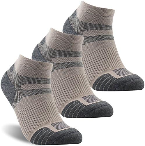 Ultra-Light Athletic Socks Facool Women's Runner's Hiker's Jogger's Quick Dry Anti-Blister Cushion Quarter Ankle Socks 3 Pairs