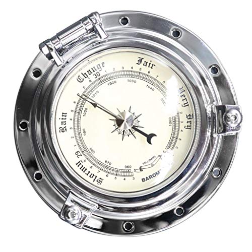 Homyl Marine RV Boat Barometer Air Pressure Gauge Silver