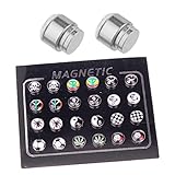 BodyJ4You 24 Pieces Magnetic Fake Plug Lot Fake Gauges, Magnetic Logo 2G Gauges Look (12 Pairs)