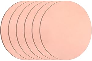 uxcell 6Pcs Copper Round Plate, 0.08"(2mm) Thick 2"(50mm) Dia Pure Copper Metal Sheet T2 Copper Round Disc Brass Circle Gaske