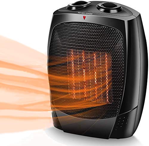 Space Heaters for Indoor Use, Up to 190 sqft, 1500W/1000W/Fan, Portable Electric Heater, Tip-Over & Overheat Shut-off, Adjustable Thermostat, Quiet, 3s Fast Heating, Ceramic Heater for Home & Office