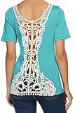 Zeagoo Women Sexy Summer Backless Lace Hollow Blouse T Shirt Tops