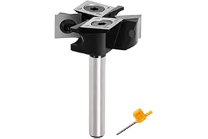 Slab Flattening Router Bits 1/4 Shank, 1-1/2”Cut Dia, 2+2 Insert Carbide, CNC Spoilboard Surfacing Router Bits, for Flycutter