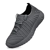 QANSI Kids Shoes Slip On Lightweight Breathable Non Slip Running Tennis Gym Walking Sport Sneakers for Girls Boys Grey/Grey Size 6