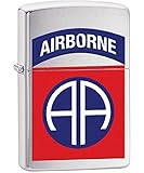 US Army 82nd Airborne Zippo Outdoor Indoor Windproof Lighter Free Custom Personalized Engraved Message Permanent Lifetime Engraving on Backside