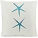Beach Pillows Decorative Throw Pillows |Coastal Throw Pillows Covers 2 Pack 18 x 18 Inch| Beach Theme Couch Pillow Covers with Starfish & Seahorse