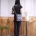 STUOYE Multi-Pocket Nylon Crossbody Purse Bag for Women Black Five Valve Flower