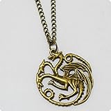 Dragon Necklace; House Targaryen Sigil Game of Thrones Inspired Fan Jewelry Bronze Ice and Fire Daenerys Khaleesi Mother of Dragons Got