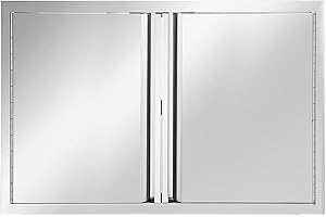 Atatod BBQ Double Access Doors Stainless Steel;36" W x 24" H inch Double Wall Door Panel Outdoor Kitchen Doors;Flush Mount for Outdoor Kitchens or BBQ Island