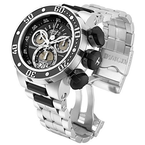 Invicta Men's Reserve Steel Bracelet & Case Swiss Quartz Black Dial Analog Watch 21606