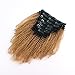 Sassina Double Wefts Clip In Human Hair Extensions Afro Curly Style Natural Looking Ombre Natural Black Fading to Strawberry Blonde 120 Grams 7 Pieces Per Bundle With 17 Clips AC TN27 14 Inch