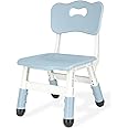 JIAOQIU Kids Chair Height Adjustable Toddler Chair Max Load 220LBS Plastic Indoor Outdoor Chair for Children Age 1-6 School Home Daycare Use Bluegrey