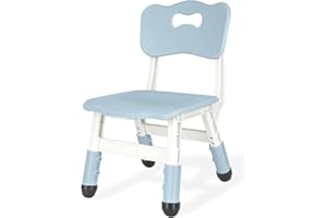 JIAOQIU Kids Height Adjustable Toddler Chair Max Load 220LBS Plastic Indoor Outdoor for Children Age 1-6 School Home Daycare Use Bluegrey