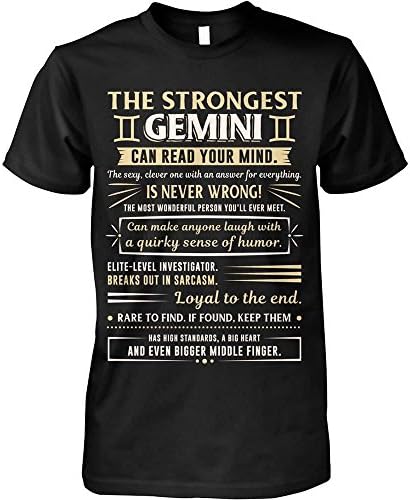 Gemini Tshirt The Strogest Gemini Can Read Your Mind Gemini Tshirt for Men Women
