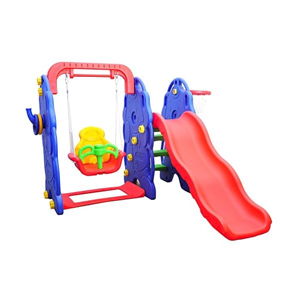 HOMCOM Kinderrutsche Kinder Rutsche Spielzeug Slide Gartenrutsche Babyrutsche (Elefantrutsche mit Schaukel)