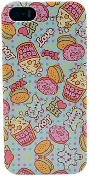 Cartoon Donut & Rose Hips Pattern TPU Imd Case for iPhone 5S