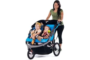 Joovy Zoom X2 Lightweight Performance Double Jogging Stroller Featuring Extra-Large Pneumatic Tires with Air Pump Included, Locking and Swiveling Front Tire, and Easy One-Handed Fold, Glacier