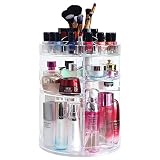 COOLBEAR 360 Rotating Makeup Organizer Clear Acrylic Cosmetic Storage Display Rack with 6 Layers Large for Skincare Cream Perfume and More