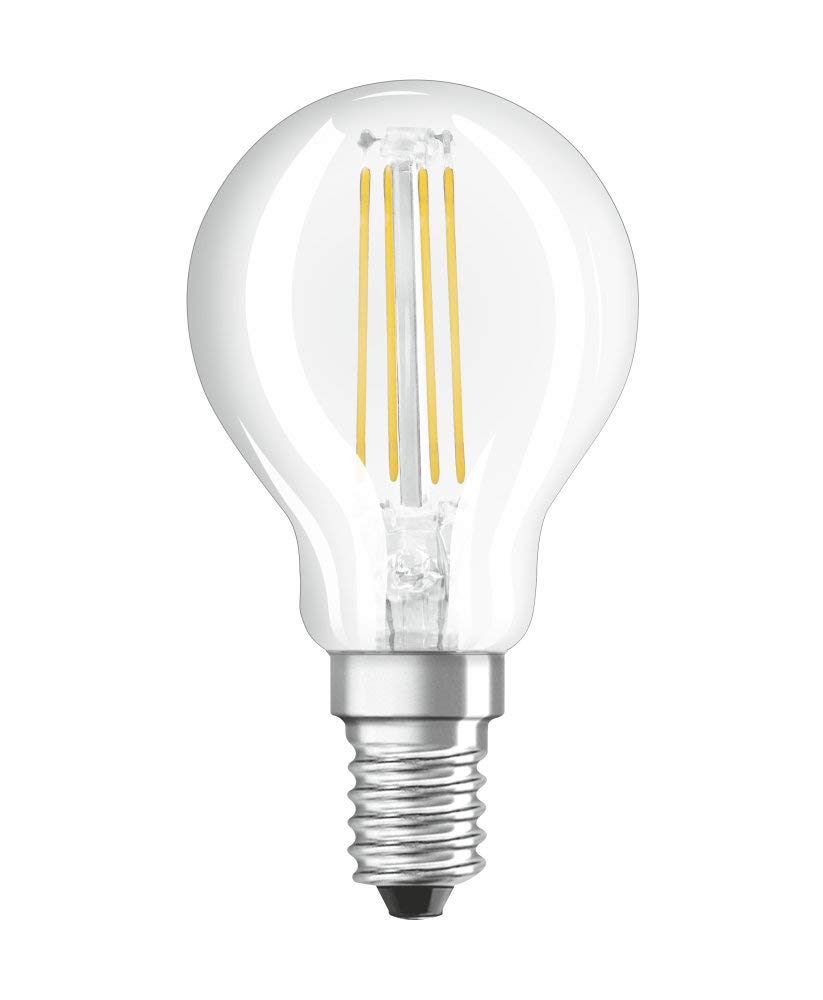 OSRAM LED lamp | Base: E14 | Warm White | 2700 K | 4 W | Replacement for 40W | Clear | LED Retrofit Classic P