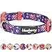 Blueberry Pet Dog Collar Rose Print, Adjustable Medium Dog Collars for Medium Dogs, Large & Small Dogs, Puppy Collar, Pink Dog Collar for Girls, Eco-Friendly, 14.5-20 in Neck