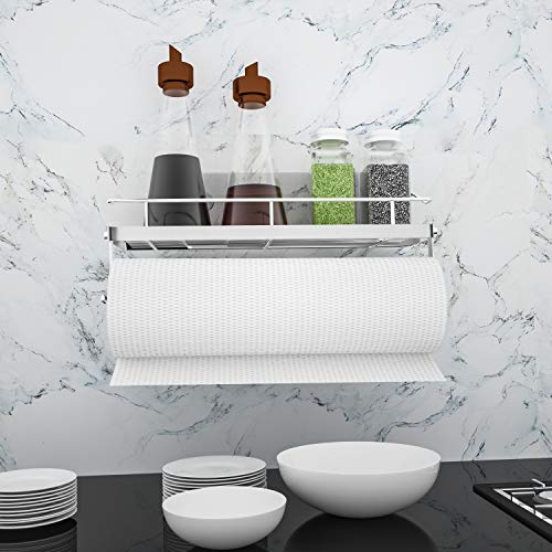 SMARTAKE Paper Towel Holder with Shelf, Shower Caddy & Paper Towel