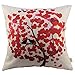 HOSL 4-Pack Cotton Linen Sofa Home Decor Design Throw Pillow Case Cushion Covers Square About 18 Inch (Set of 4 Tree Series About 17.5