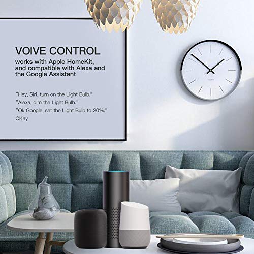 Koogeek Ampoule LED E27 7W wifi smart Intelligent Compatible avec Apple Homekit, Alexa, Google Assistant  Lumière dimmable Controle vocal  Télécommande 560LM iOS 11.0 et Android 5.0