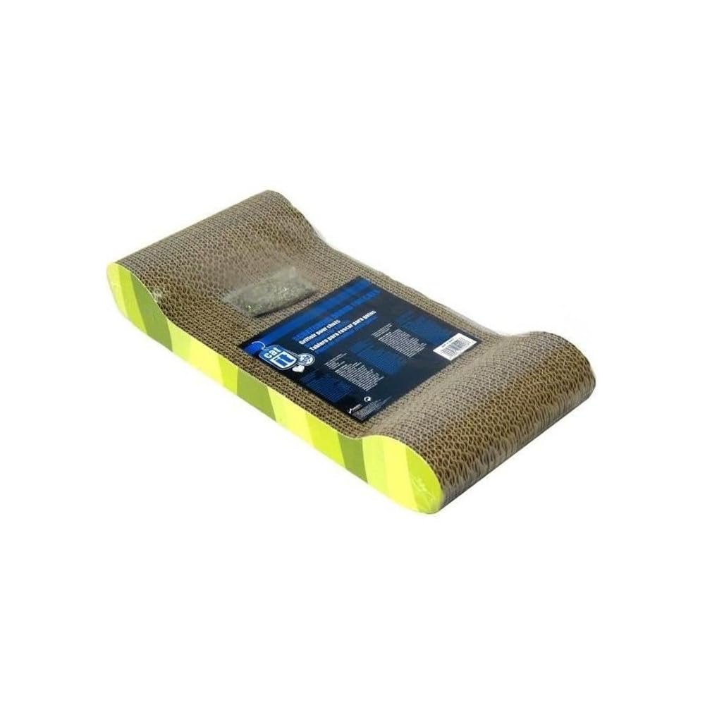 Catit Jungle Stripes Design Patterned Scratching Board with Catnip, Lounge, 22.1 x 44.5 x 7.2 cm, for All Breed Sizes
