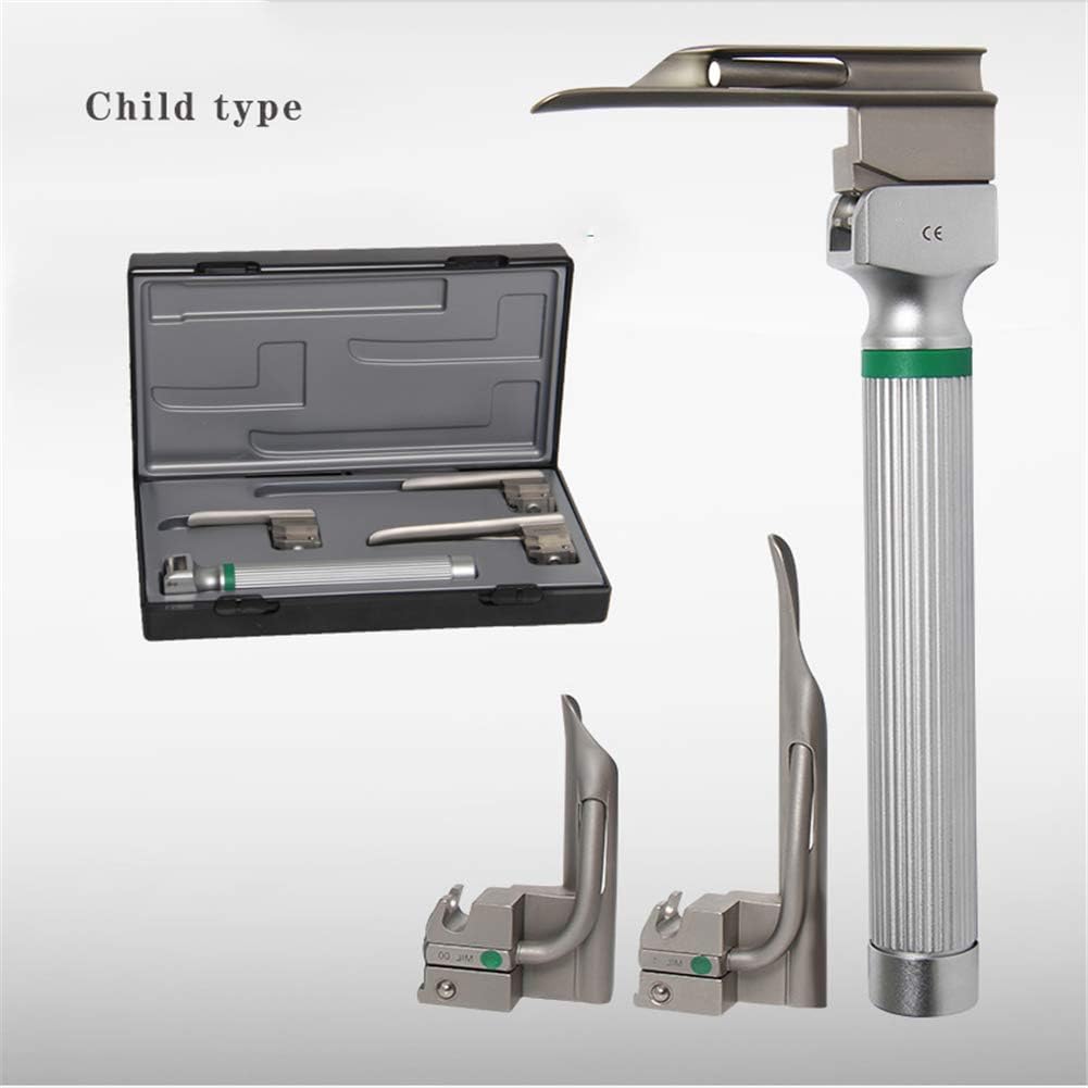 WSN LED Fiber Optic Laryngoscope Set with 3 Blades, Handle and Case Laryngoscope Combo Set