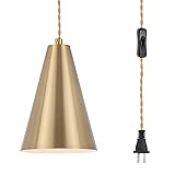 Gold Plug In Pendant Light,Hanging Lights With Plug