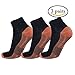 Copper Antibacterial Athletic Sport Socks for Men and Women-Moisture Wicking, Nonslip Ankle Socks(3 Pack) (L/XL, Black)