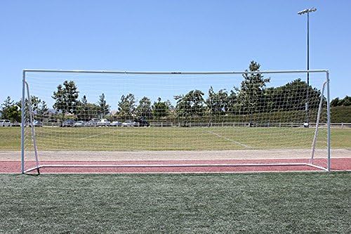 G3ELITE 24x8 Soccer Goal, Official Regulation Square Corner Face, 3mm White Net, Portable, 2" Galvanized Steel Post, 8'x24'x1'x4½' Quality Practice Training Goalie (1 Yr Frame Warranty)