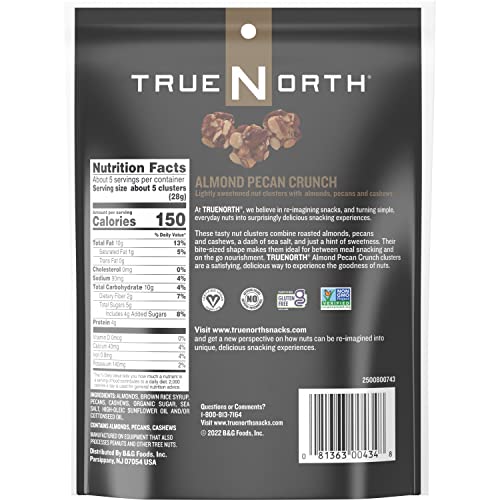 TRUENORTH NUT CLUSTERS, ALMOND PECAN CRUNCH, 5 OUNCE