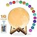 Mydethun 16 Colors Moon Lamp LED 3D Print Cool Moon Night Light with Stand Remote Touch Control and USB Rechargeable Gift for Women Baby Kids Birthday Party Home Décor(3.9 inches)