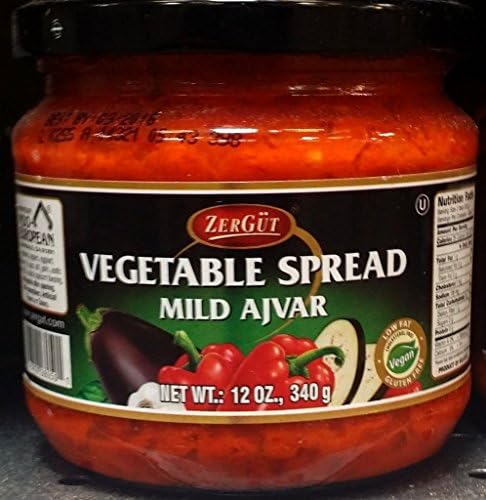 ZerGut Vegetable Spread, Mild Ajvar 12 Oz (Pack of 6)