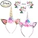 DaisyFormals Unicorn Headband for Girls Unicorn Party,2 PCS Gold and Silver