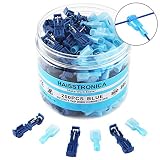 200PCS T-tap Wire Connectors,T-tap Electrical Connectors with Case Insulated Male Spade+ Nylon Quick Splice by Haisstronica(Blue16-14)