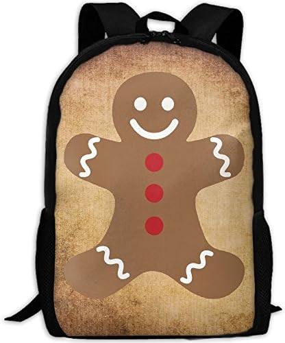 Winer Gingerbread Man Merry Christmas 3D Printing Width Zipper School Backpack Travel Rucksack Laptop Bag For Adult Gift
