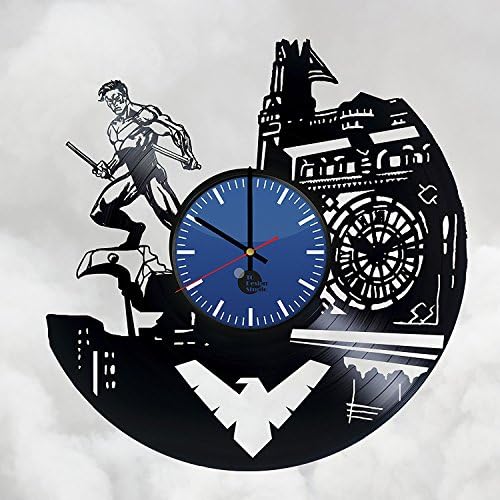Nightwing Justice League Vinyl Record Wall Clock - Decorate your space with Modern Art Ideas - Best birthday unique gifts for girlfriend and boyfriend