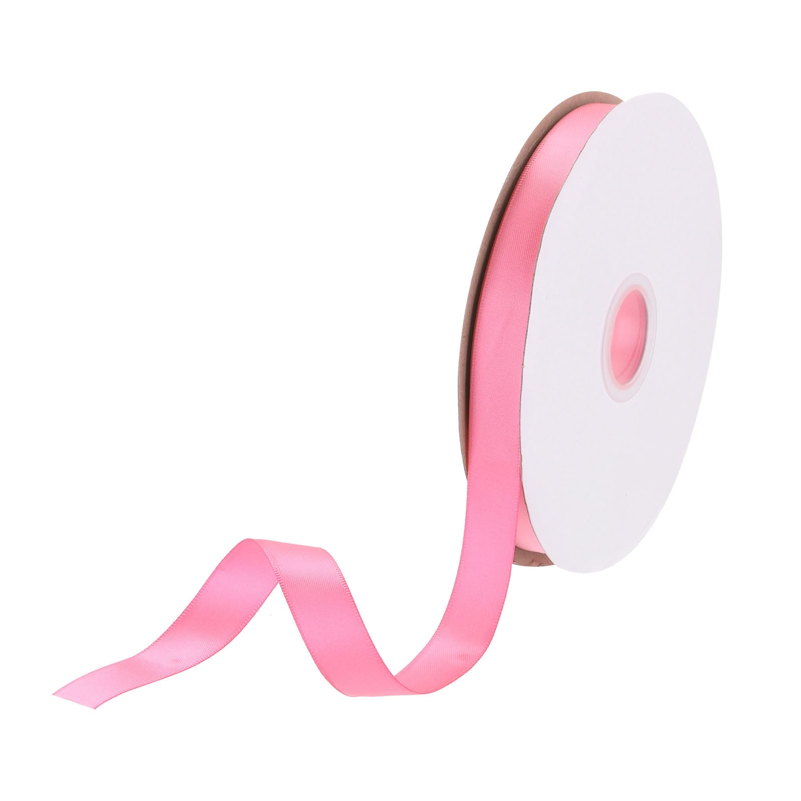 DMiotech 15mm Satin Ribbon 46m/150ft Thin Double Face Fabric Grosgrain Ribbon for Gift Wrapping Floral Hair Flower Bouquet, Dark Pink