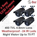 Q-See 4-pack Night &amp; Day Color Weatherproof CCD Surveillance Security Camera Kits