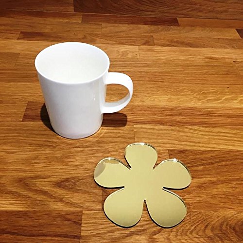 Super Cool Creations Coasters - Daisy Shaped - Gold Mirror - 8 Set