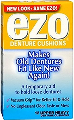 Ezo Denture Cushions, Upper Heavy, 12 Count Per Box (11 Pack)