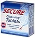 Secure Cleansing Tablets Zinc Free PH Formula Removes Odors, Stains, Bacteria, Germs - Clean Dentures, Partials & Removable Braces - 32 Tablets (Pack of 3)